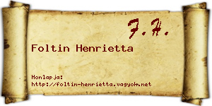 Foltin Henrietta névjegykártya