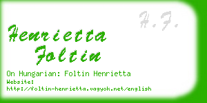 henrietta foltin business card